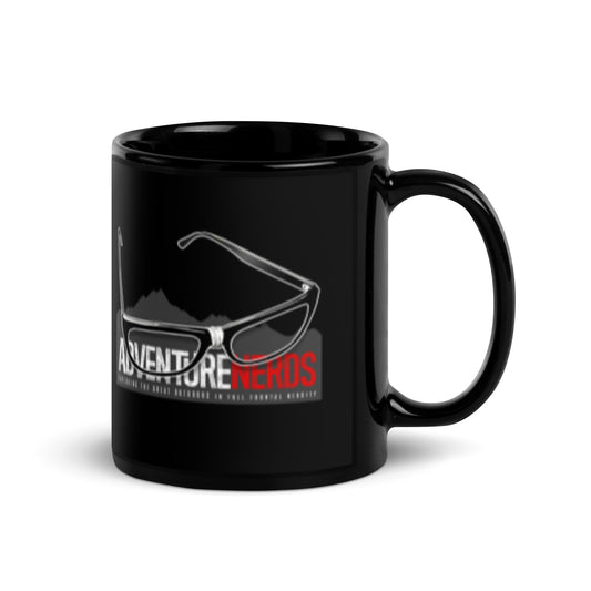 Adventure Nerd - Black Glossy Mug