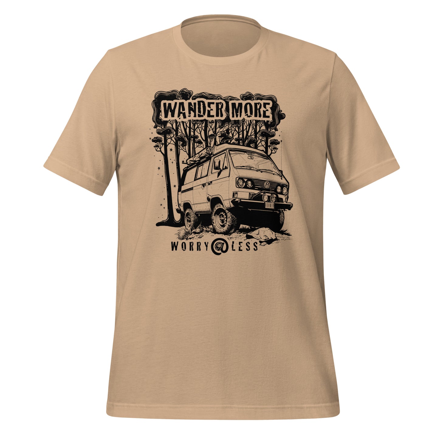Wander More, Worry Less - Unisex t-shirt - Black Print