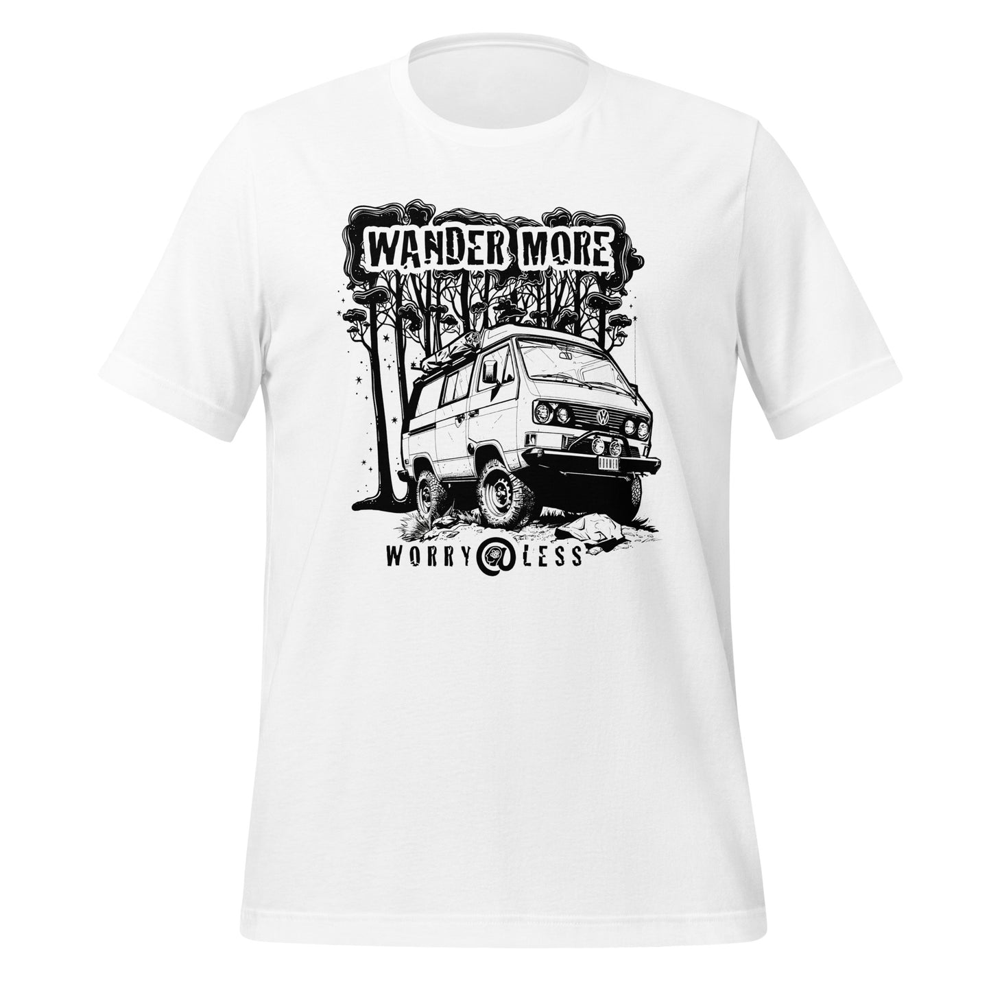 Wander More, Worry Less - Unisex t-shirt - Black Print
