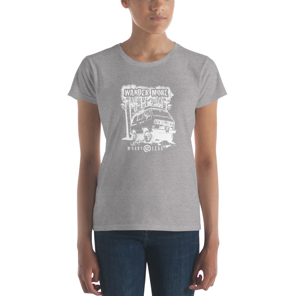 Wander More, Worry Less - Women's short sleeve t-shirt - White Print