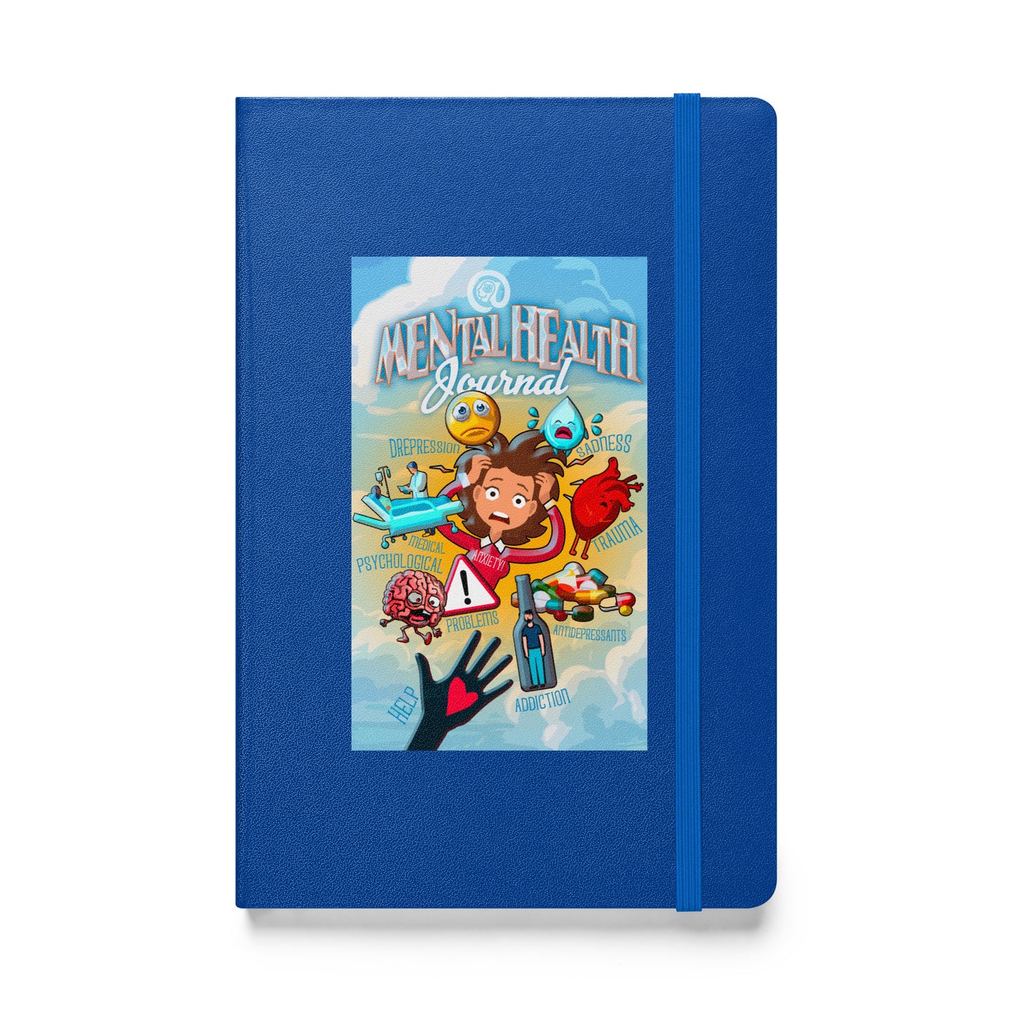 Mental Health Hardcover Bound Notebook in Blue