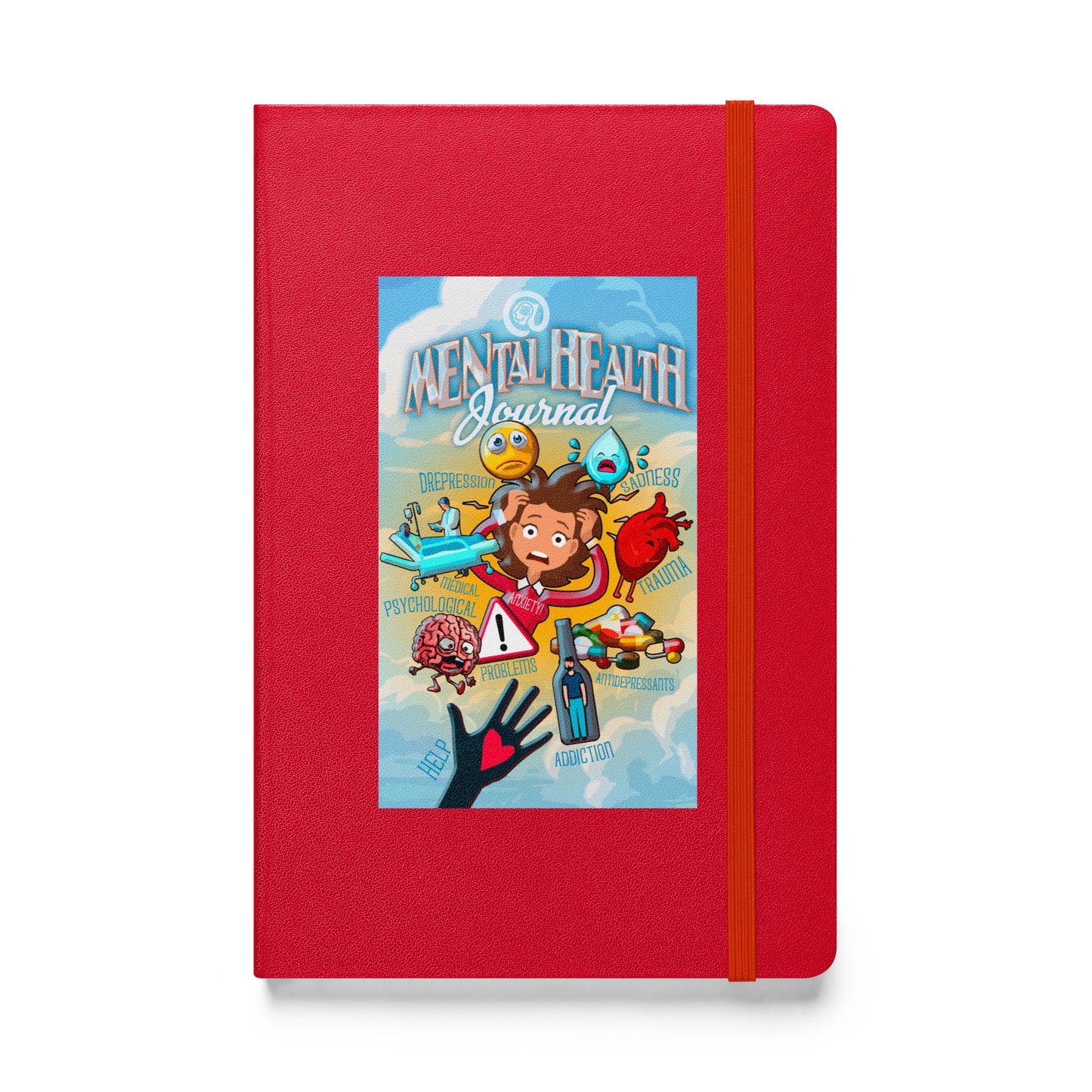 Mental Health Hardcover Bound Notebook in Red